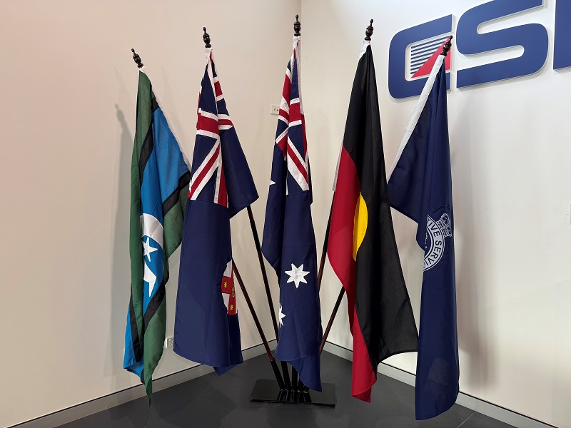 National Australian Flags on display