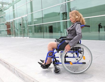 Woman in wheelchair